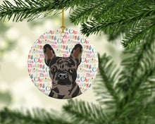 Load image into Gallery viewer, French Bulldog Chocolate Christmas Ceramic Ornament
