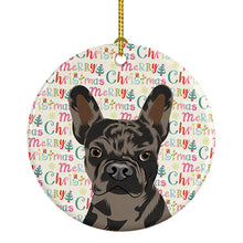 Load image into Gallery viewer, French Bulldog Chocolate Christmas Ceramic Ornament