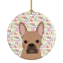 Load image into Gallery viewer, French Bulldog Cream Christmas Ceramic Ornament