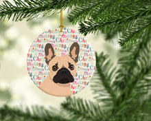 Load image into Gallery viewer, French Bulldog Fawn #1 Christmas Ceramic Ornament