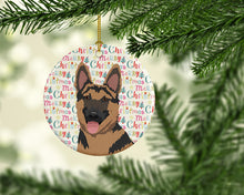 Load image into Gallery viewer, German Shepherd Red and Black Christmas Ceramic Ornament