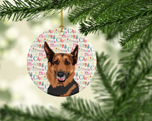 Load image into Gallery viewer, German Shepherd Red Sable Christmas Ceramic Ornament