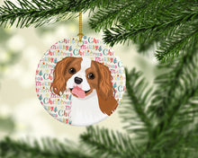 Load image into Gallery viewer, Cavalier King Charles Spaniel Blenheim #2 Christmas Ceramic Ornament