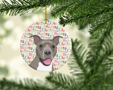 Load image into Gallery viewer, Pit Bull Blue #1 Christmas Ceramic Ornament