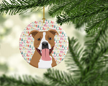 Load image into Gallery viewer, Pit Bull Fawn #2 Christmas Ceramic Ornament