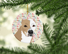 Load image into Gallery viewer, Pit Bull Fawn #4 Christmas Ceramic Ornament