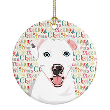Load image into Gallery viewer, Pit Bull White #1 Christmas Ceramic Ornament
