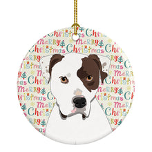 Load image into Gallery viewer, Pit Bull White #2 Christmas Ceramic Ornament