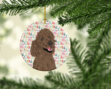 Load image into Gallery viewer, Poodle Standard Brown Christmas Ceramic Ornament