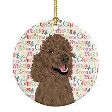 Load image into Gallery viewer, Poodle Standard Brown Christmas Ceramic Ornament