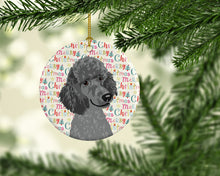 Load image into Gallery viewer, Poodle Standard Gray Christmas Ceramic Ornament