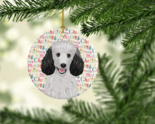 Load image into Gallery viewer, Poodle Standard Silver Christmas Ceramic Ornament