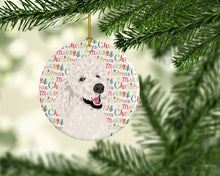 Load image into Gallery viewer, Poodle Standard White Christmas Ceramic Ornament