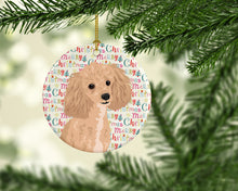 Load image into Gallery viewer, Poodle Toy Apricot #1 Christmas Ceramic Ornament
