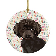 Load image into Gallery viewer, Poodle Toy Brown Christmas Ceramic Ornament