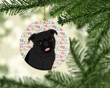 Load image into Gallery viewer, Pug Black #1 Christmas Ceramic Ornament