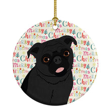 Load image into Gallery viewer, Pug Black #1 Christmas Ceramic Ornament