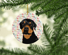 Load image into Gallery viewer, Rottweiler Black and Rust Christmas Ceramic Ornament