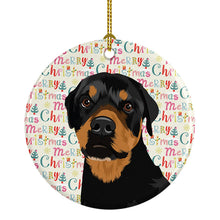Load image into Gallery viewer, Rottweiler Black and Rust Christmas Ceramic Ornament