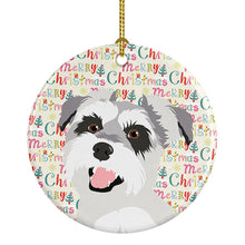 Load image into Gallery viewer, Schnauzer Salt and Pepper #2 Christmas Ceramic Ornament