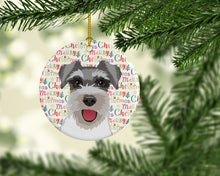 Load image into Gallery viewer, Schnauzer Salt and Pepper #3 Christmas Ceramic Ornament