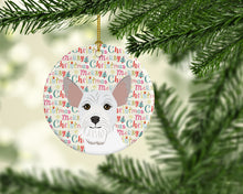 Load image into Gallery viewer, Schnauzer White #2 Christmas Ceramic Ornament