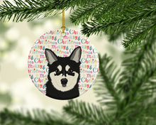 Load image into Gallery viewer, Shiba Inu Husky Mix Christmas Ceramic Ornament