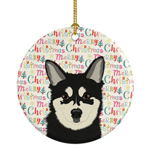 Load image into Gallery viewer, Shiba Inu Husky Mix Christmas Ceramic Ornament