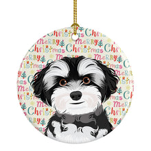 Load image into Gallery viewer, Shih-Tzu Black and White #2 Christmas Ceramic Ornament
