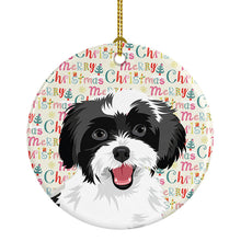 Load image into Gallery viewer, Shih-Tzu Black and White #3 Christmas Ceramic Ornament
