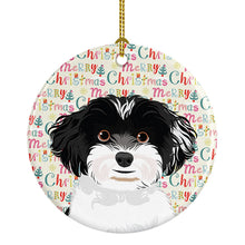 Load image into Gallery viewer, Shih-Tzu Black and White #4 Christmas Ceramic Ornament