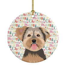 Load image into Gallery viewer, Yorkie Chocolate #2 Christmas Ceramic Ornament