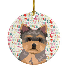 Load image into Gallery viewer, Yorkie Chocolate Puppy Christmas Ceramic Ornament