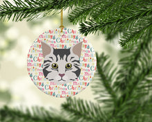 Load image into Gallery viewer, American Bobtail Cat Christmas Ceramic Ornament