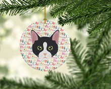Load image into Gallery viewer, American Polydactyl Cat Christmas Ceramic Ornament