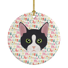 Load image into Gallery viewer, American Polydactyl Cat Christmas Ceramic Ornament