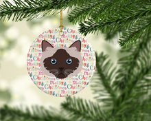 Load image into Gallery viewer, Birman Cat Christmas Ceramic Ornament