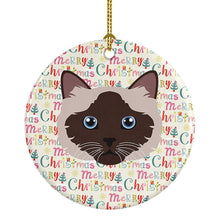 Load image into Gallery viewer, Birman Cat Christmas Ceramic Ornament