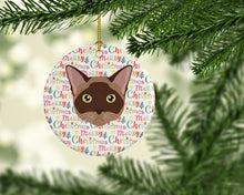 Load image into Gallery viewer, Burmese Cat Christmas Ceramic Ornament