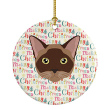 Load image into Gallery viewer, Burmese Cat Christmas Ceramic Ornament