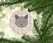 Load image into Gallery viewer, Chartreux Cat Christmas Ceramic Ornament