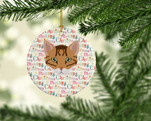 Load image into Gallery viewer, Cheetoh Cat Christmas Ceramic Ornament