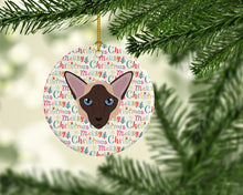 Load image into Gallery viewer, Colorpoint Longhair Cat Christmas Ceramic Ornament
