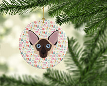 Load image into Gallery viewer, Colorpoint Shorthair Cat Christmas Ceramic Ornament