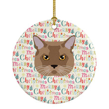Load image into Gallery viewer, European Burmese Cat Christmas Ceramic Ornament