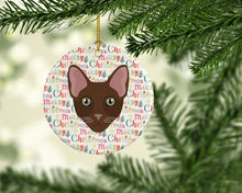 Load image into Gallery viewer, Havana Brown Cat Christmas Ceramic Ornament
