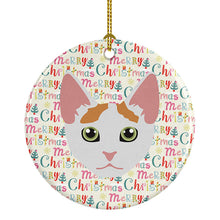 Load image into Gallery viewer, Japanese Bobtail Cat Christmas Ceramic Ornament