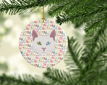 Load image into Gallery viewer, Khao Manee Cat Christmas Ceramic Ornament