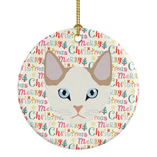 Load image into Gallery viewer, Korean Bobtail Cat Christmas Ceramic Ornament