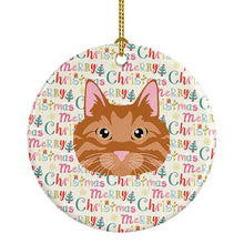 Load image into Gallery viewer, Kurilian Bobtail Cat Christmas Ceramic Ornament